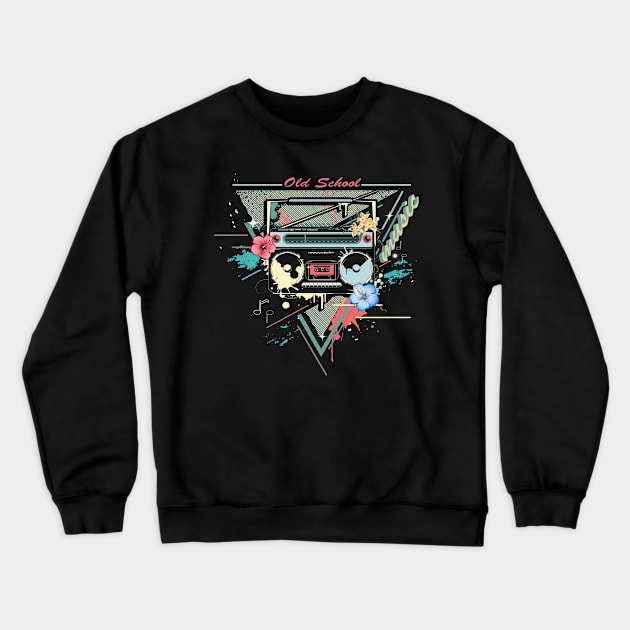 Ghettoblaster retro graffiti Crewneck Sweatshirt by Kisho